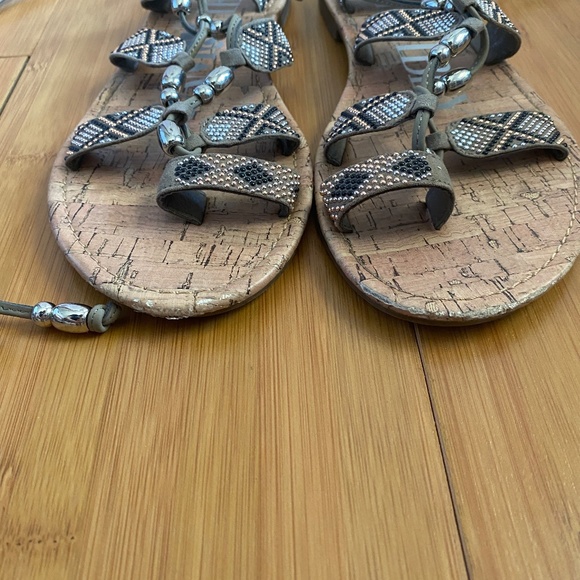 Sam & Libby Bethany Beaded Wrap Gladiator Sandals Size 8.5 - Picture 3 of 5